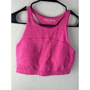 Outdoor Voices High Neck Tech Pink Sweat Sports Bra Size Medium